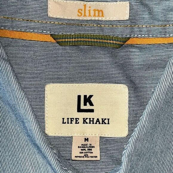 Life Khaki Slim Fit Double Pocket Button Front Shirt Mens M - Picture 4 of 10